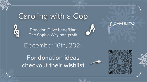 Flyer for Caroling with a Cop