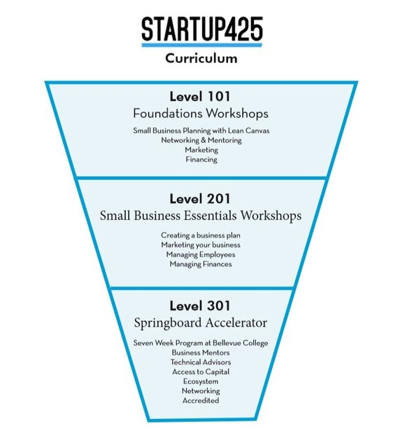 Graphic chart to describe Startup425 programs