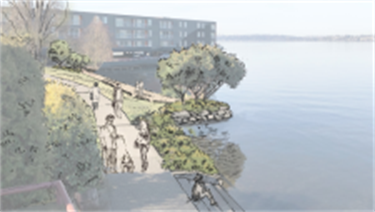 This image shows the opportunities of construction at David Brink Park's south end..