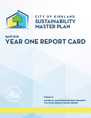Cover of report for Year One Sustainability Master Plan update
