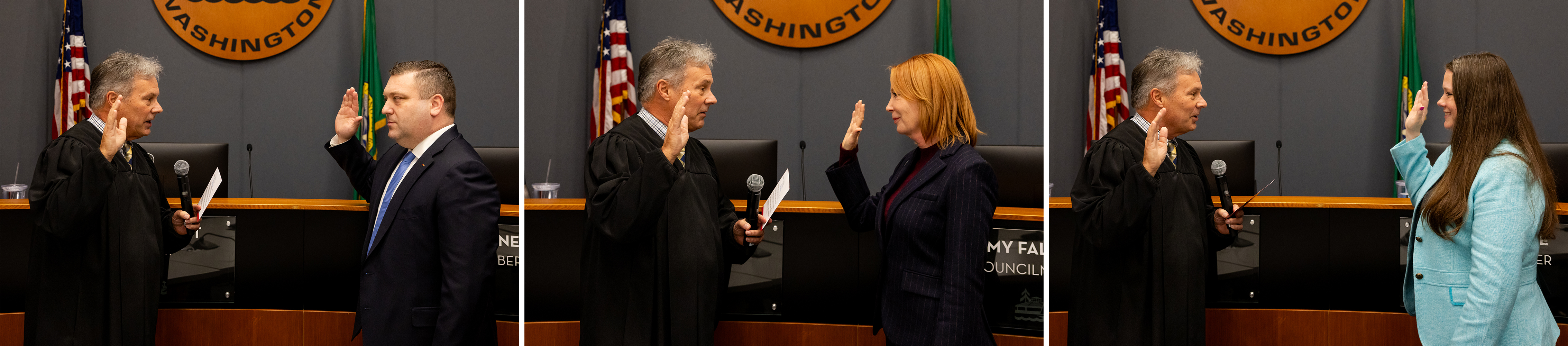 Councilmembers Swearing In John Tymczyszyn Kelli Curtis Amy Falcone