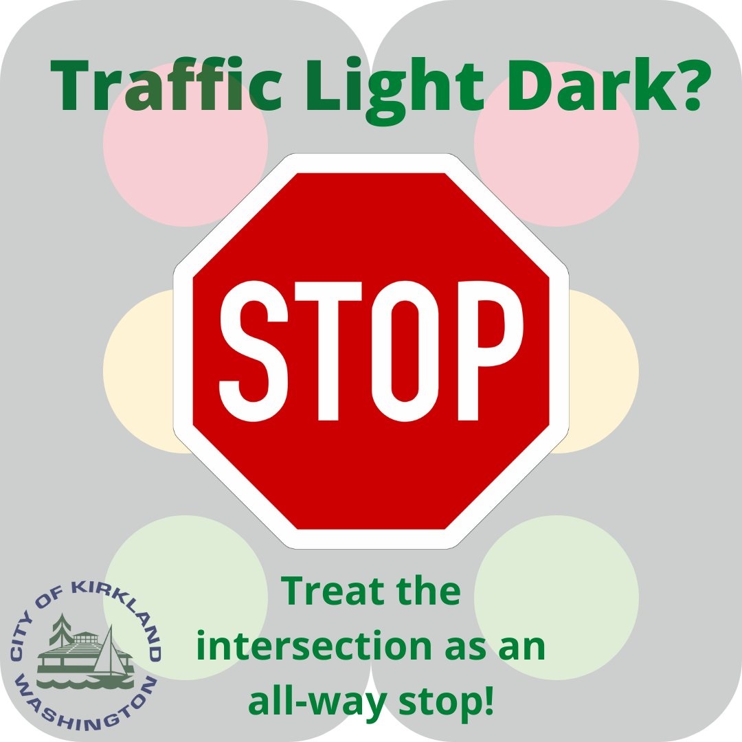 Graphic about what to do at dark traffic lights