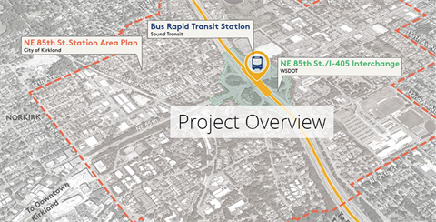 Screen shot of map graphic of N.E. 85th Street area in Kirkland