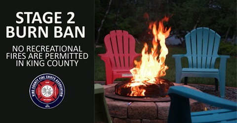 Image with fire pit fire for stage 2 burn ban