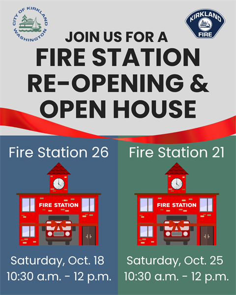 Fire Station 21 and 26 Re-Opening & Open House Flyer