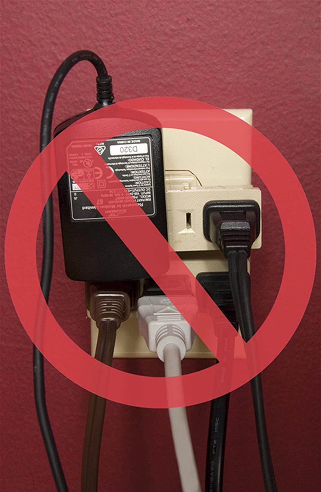Holiday fire safety - Power strip overloaded, Holiday Light…