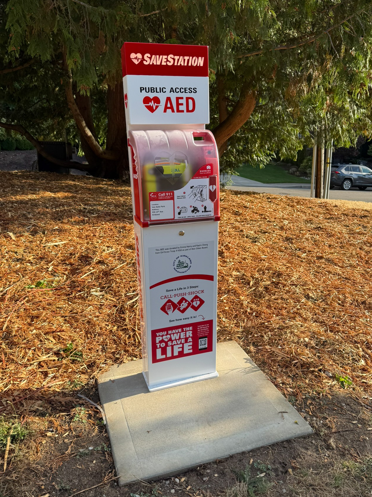 AED at Van Aalst Park installed in 2025