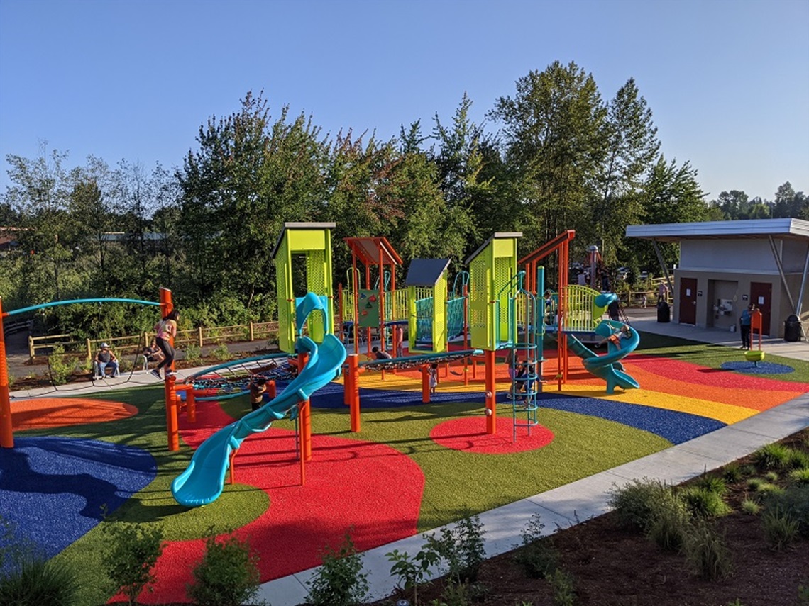 Totem Lake Park playground in July 2021