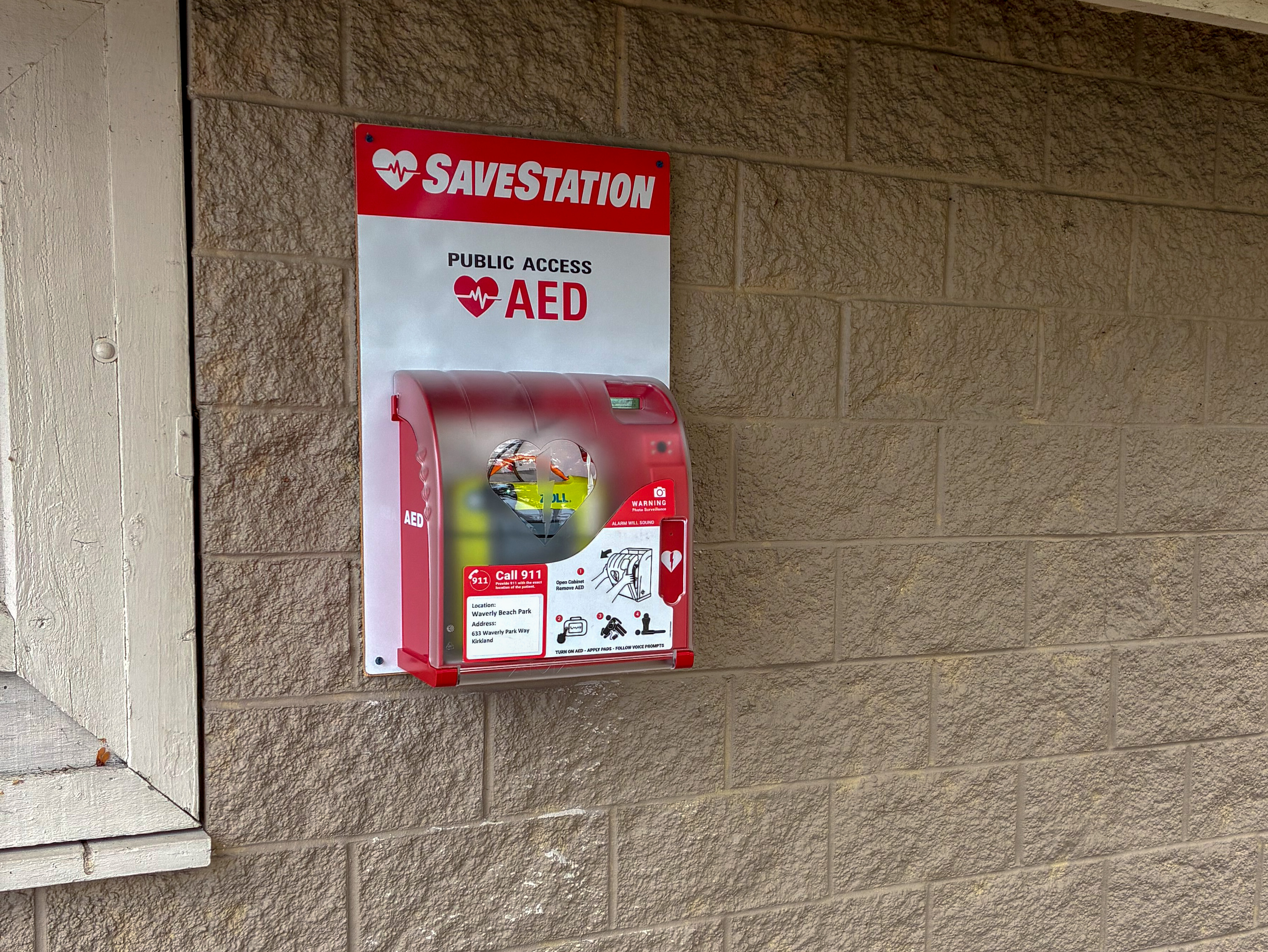 Waverly Beach Park AED installed in 2025