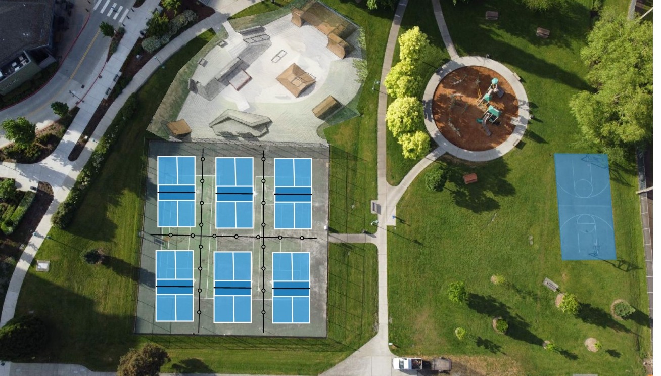 Peter Kirk Park skate and Pickleball conceptual site plan for web
