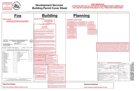 A building permit cover sheet.