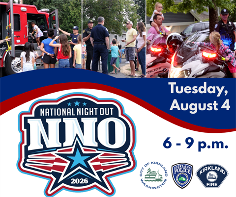 National Night Out 2026 Save the Date Graphic with photos of community members and law enforcement officers