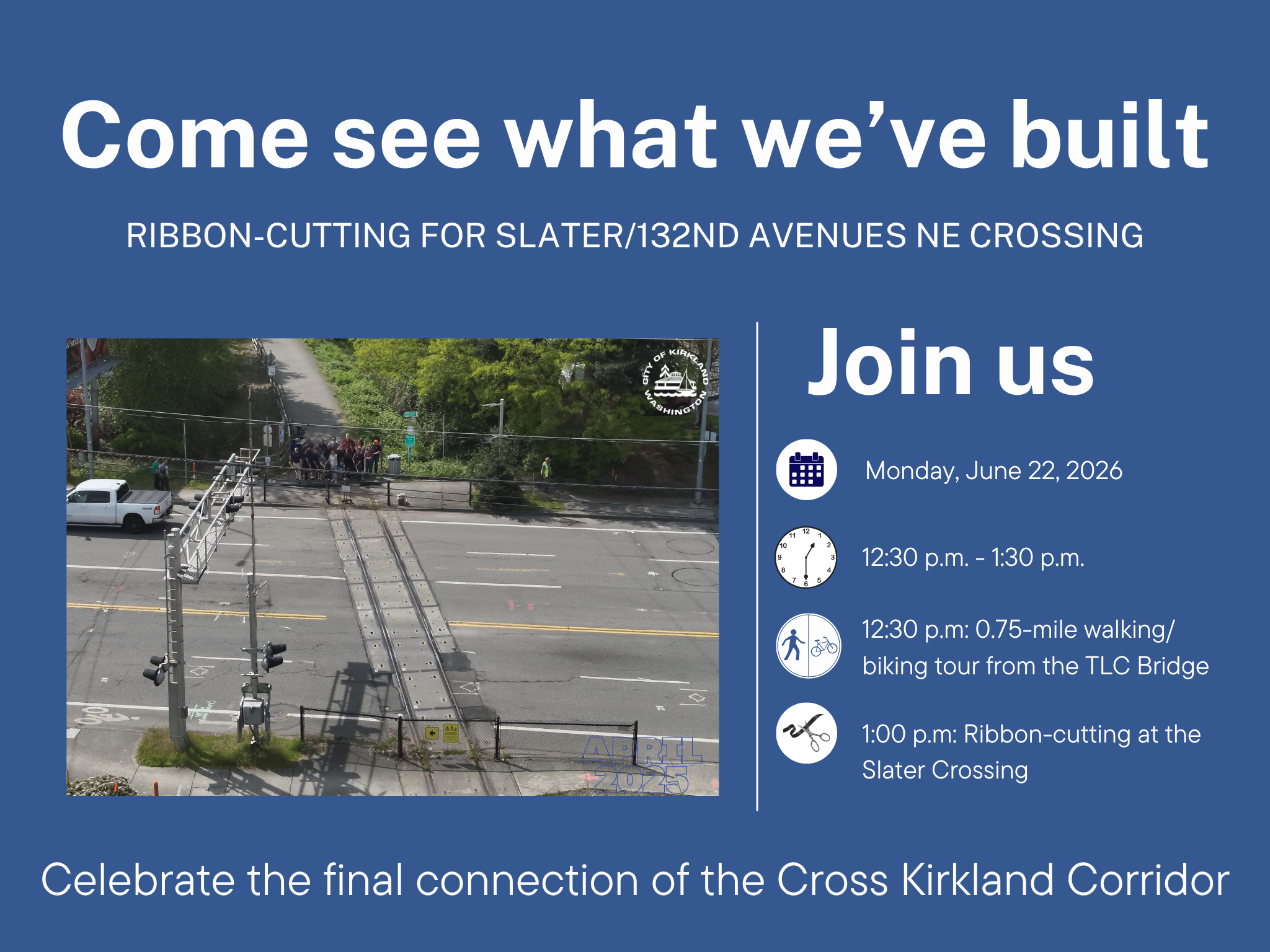 An invitation to the June 22, 2026 ribbon-cutting event at 12:30 p.m.