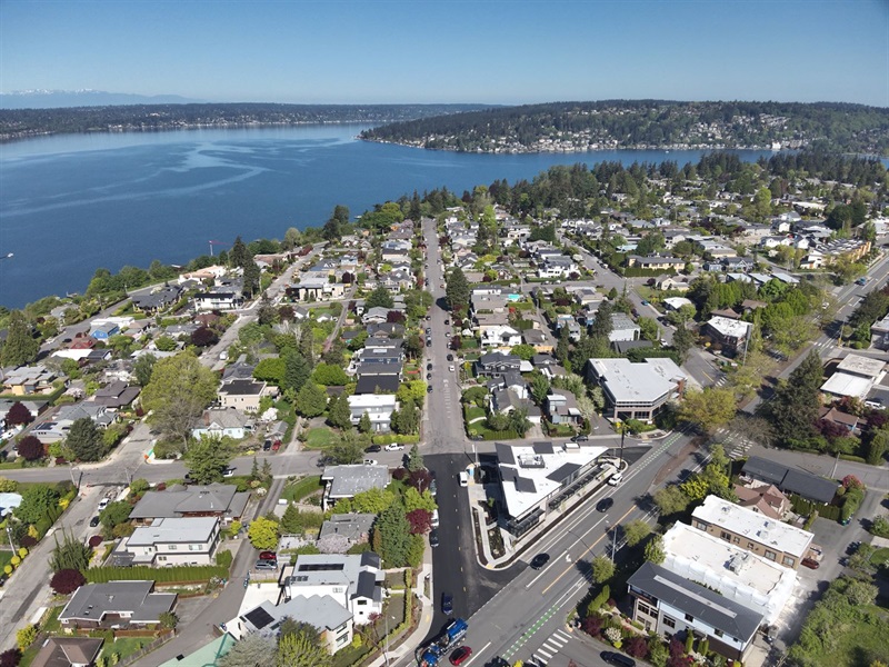 Aerial of 10th Avenue West facing west