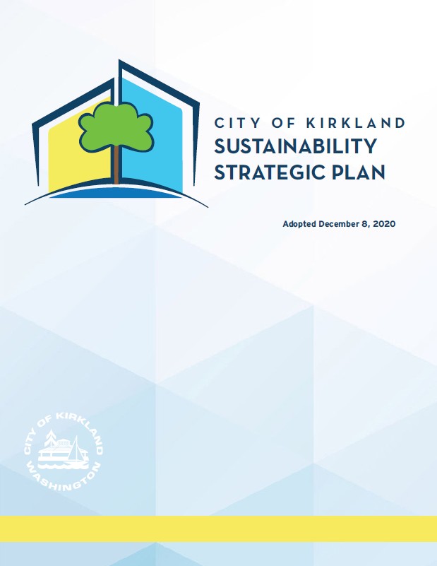 Cover of the City of Kirkland's Sustainability Strategic Plan adopted in December 2020