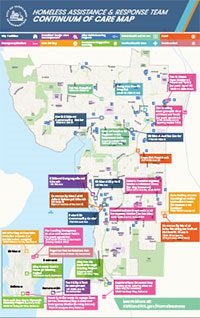 Map of services for unhoused community members