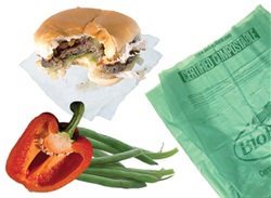 food scraps with compostable bag